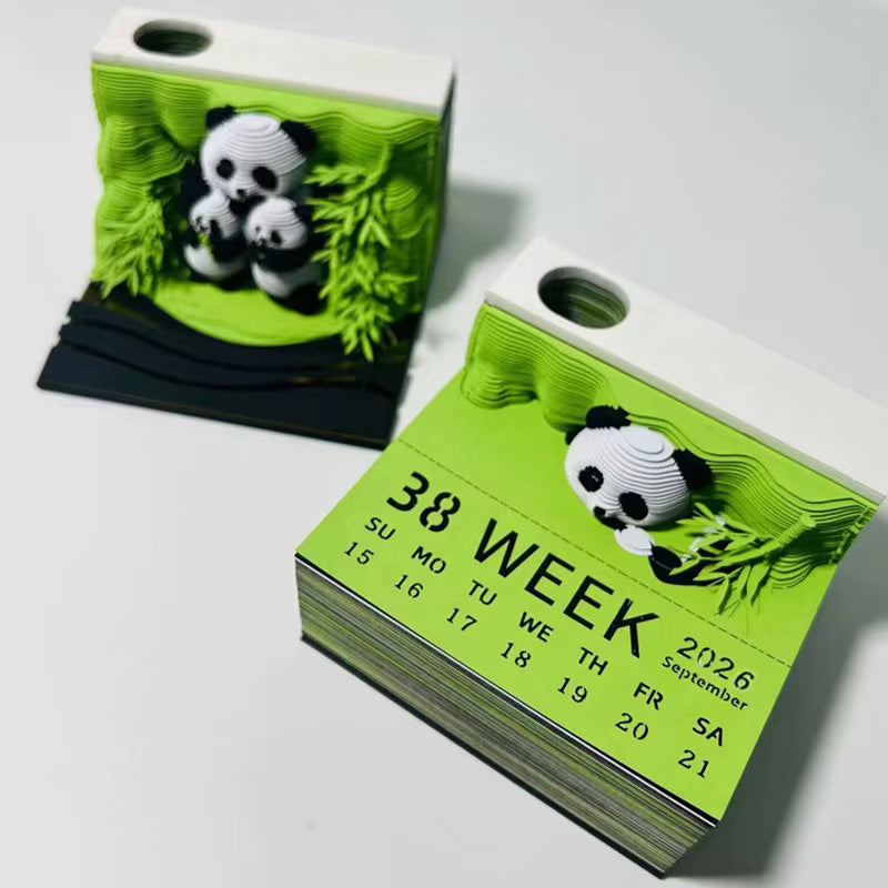 MagicBloom™ 2026 3D Panda Sculpture Calendar