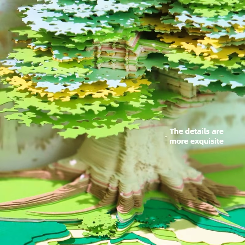 Elevate Your Workspace with the 2026 Sakura Treehouse 3D Memo Pad - Perfect Desktop Decor for Christmas and Birthdays!