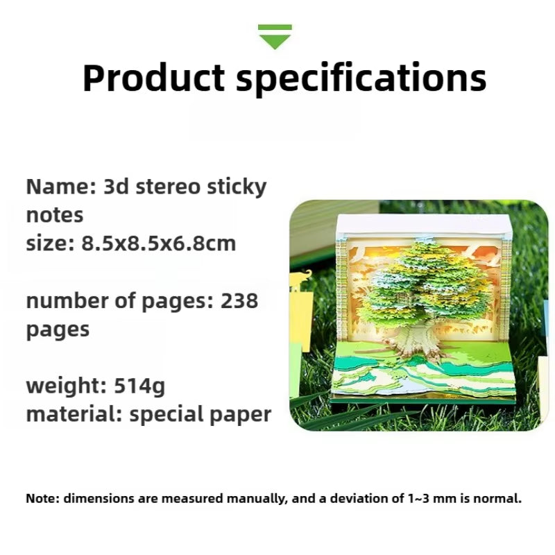 Elevate Your Workspace with the 2026 Sakura Treehouse 3D Memo Pad - Perfect Desktop Decor for Christmas and Birthdays!