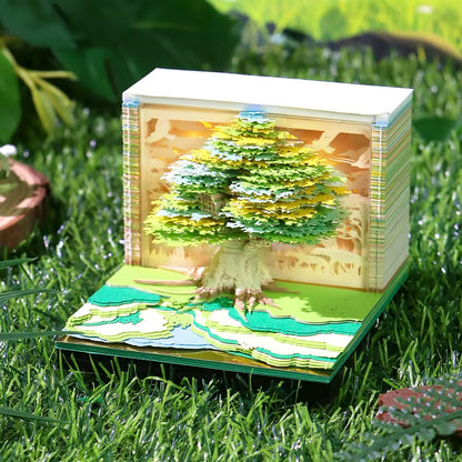 Elevate Your Workspace with the 2026 Sakura Treehouse 3D Memo Pad - Perfect Desktop Decor for Christmas and Birthdays!