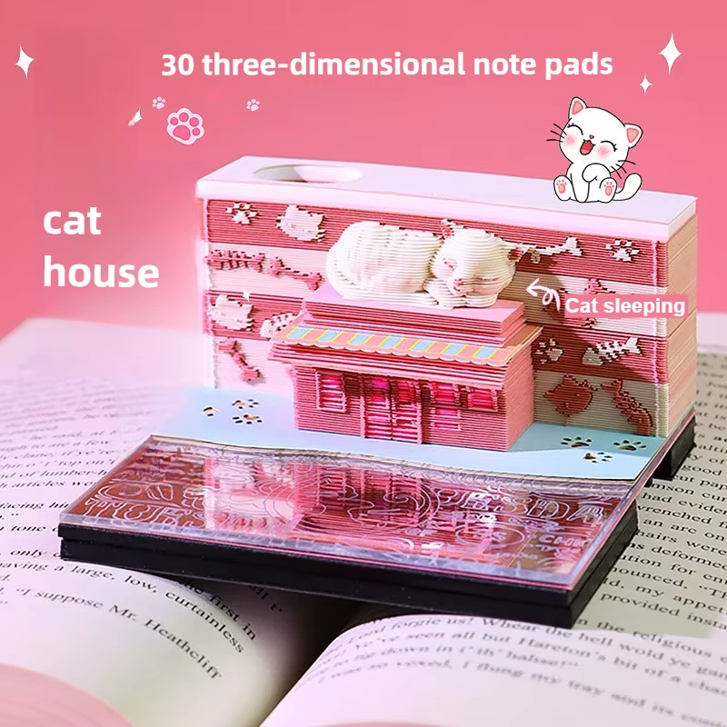Elevate Your Workspace with the 2026 Sakura Treehouse 3D Memo Pad - Perfect Desktop Decor for Christmas and Birthdays!