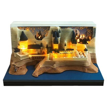 Illuminate Your Year with the Time Piece 2026 Desk Calendar - A Stunning 3D Memo Pad Gift with LED Light for Creative Inspiration