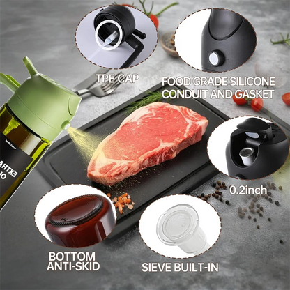 2-in-1 Oil Spray Dispenser Bottle | Glass Kitchen Gadget | Pour & Spray