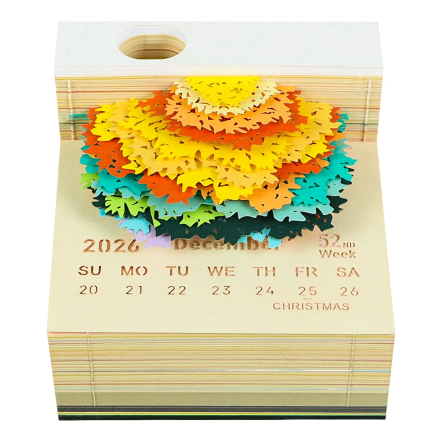 Illuminate Your Year with the Time Piece 2026 Desk Calendar - A Stunning 3D Memo Pad Gift with LED Light for Creative Inspiration