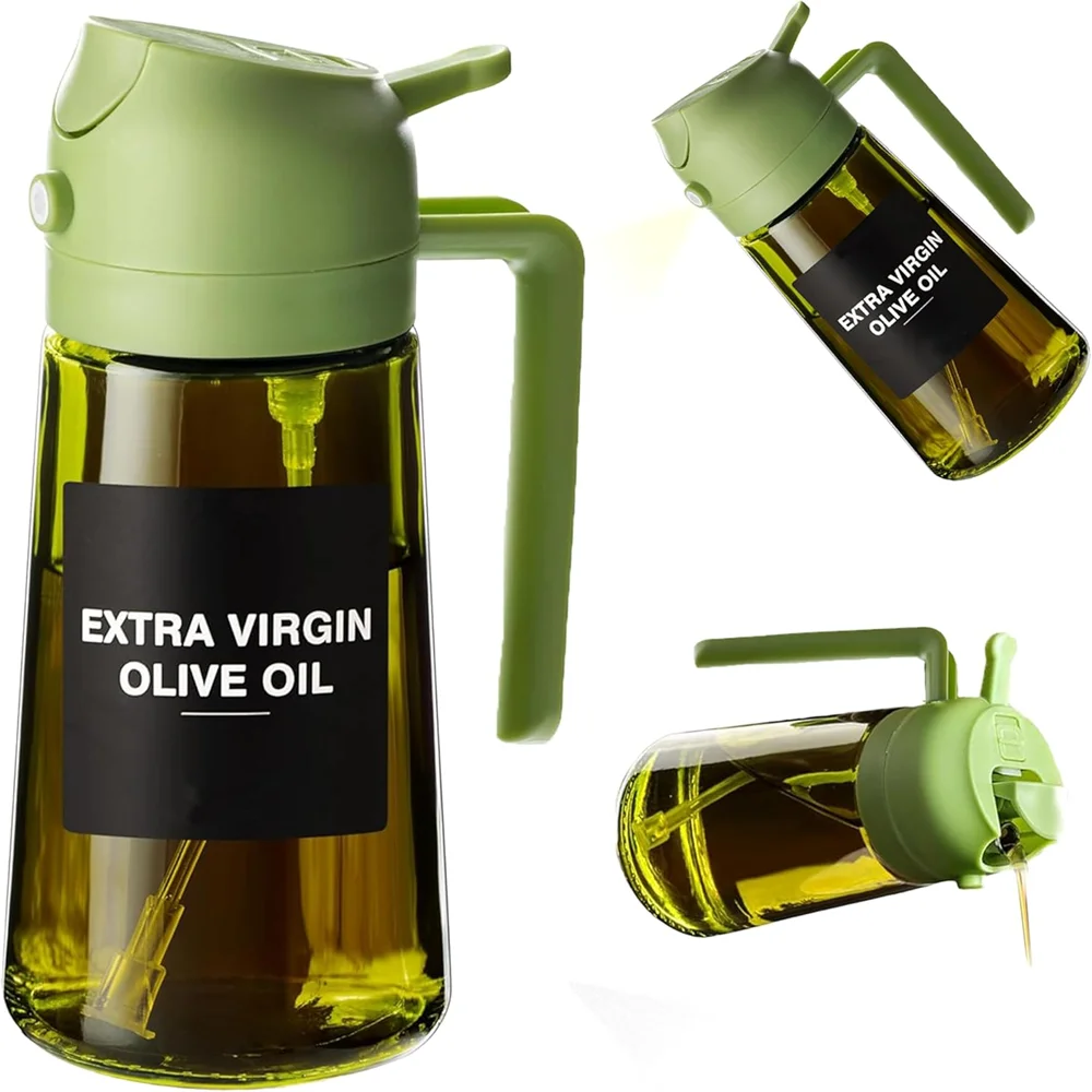 2-in-1 Oil Spray Dispenser Bottle | Glass Kitchen Gadget | Pour & Spray