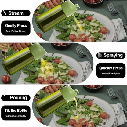 2-in-1 Oil Spray Dispenser Bottle | Glass Kitchen Gadget | Pour & Spray