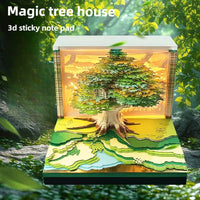 Elevate Your Workspace with the 2026 Sakura Treehouse 3D Memo Pad - Perfect Desktop Decor for Christmas and Birthdays!