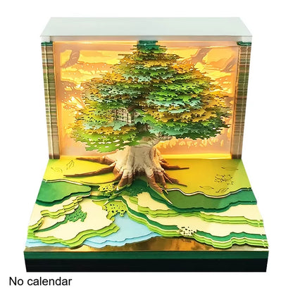 Elevate Your Workspace with the 2026 Sakura Treehouse 3D Memo Pad - Perfect Desktop Decor for Christmas and Birthdays!